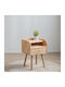 Bedside Table from Solid Wood Beige 45x40x67cm