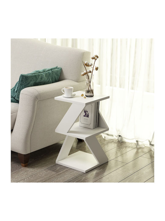 Rotund Măsuță auxiliară Albeni White L30xW30xH50cm.
