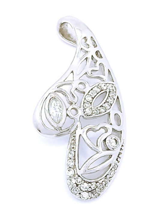 PS Silver Charm Καρδιά από Ασήμι με Ζιργκόν