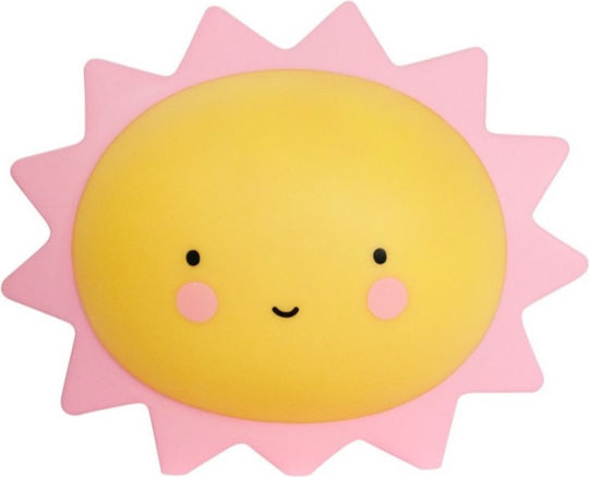 Led Kids Decorative Lamp Yellow 16x8.5x8εκ.