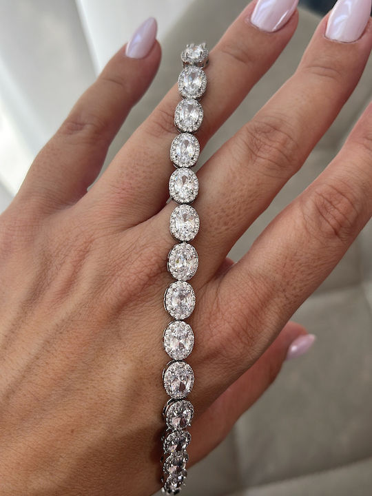 Women's Steel Bracelet with Zircon 15cm