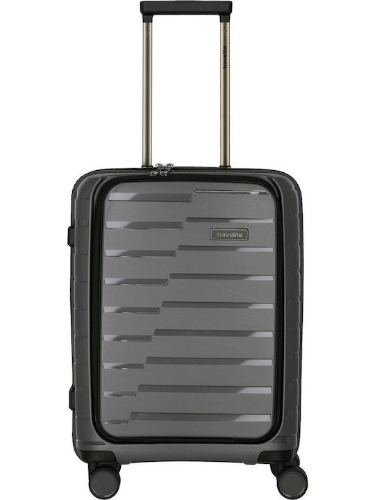 Travelite Βαλίτσα Ταξιδίου Καμπίνας Σκληρή Anthracite με 4 Ρόδες Ύψους 55εκ.