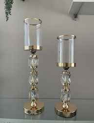 Wedding Tapered Lamps Candle Holder Set Gold Glass At The Top