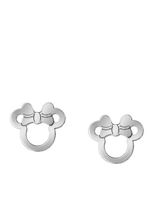 Kids Earrings Studs from White Gold 9K