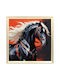 Wall Painting 40x40 with Embossed Strass Frame Keskor 24040-34