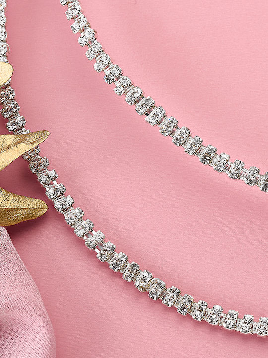 «strass Crowns» Επάργυρα Στέφανα Γλυκό Καμπυλωτό Σχήμα Ποιοτικά Λαμπερά Κρυσταλλάκια