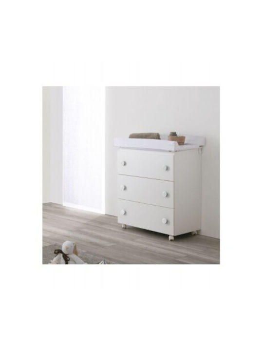 Βρεφική Συρταριέρα με 3 Συρτάρια Λευκή 76x45x90cm