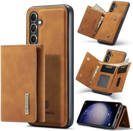 DG.MING Wallet Δερματίνης / Tempered Glass Καφέ (Galaxy A35)