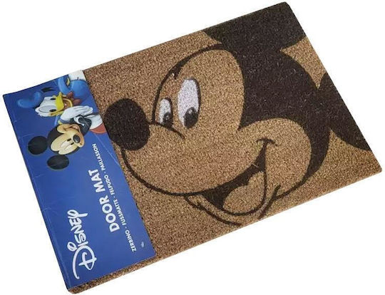 Disney Πατάκι Εισόδου από Κοκοφοίνικα Mickey Mouse Εκρού 60x40εκ. Εκρού