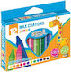 Wax Crayons Round Shape Easy To Sharpen Water-resistant Set 12 Colors