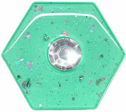 Pop Socket Κινητού Πολύγωνο Glitter Τιρκουάζ