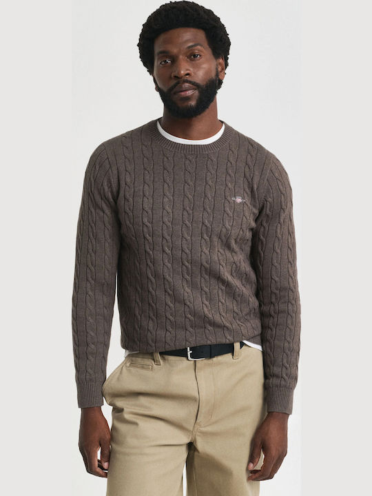 Gant Πουλόβερ Μακρυμάνικο Dark Brown