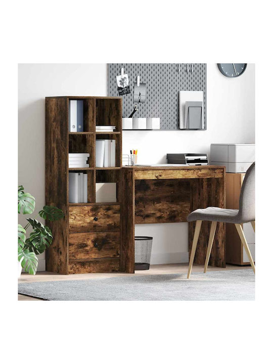 Kids Desk with Library made of Melamine Brown 9...