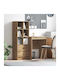 Kids Desk with Library made of Melamine Brown 60x50x76cm