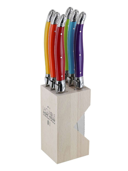 Andre Verdier Messerset mit Block aus rostfreiem Stahl 12cm 6Stück