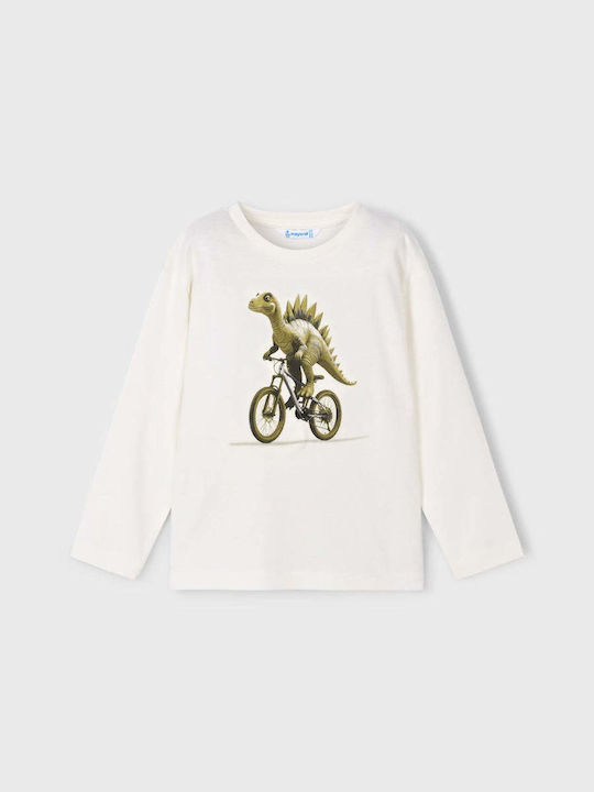 Mayoral Kids' Shirt Long Sleeve Graphite Dino