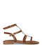 Women's Flat Sandals in Brown Color
