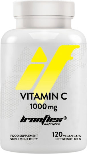 Ironflex Nutrition Βιταμίνη C για Ενίσχυση του Ανοσοποιητικού, τo Δέρμα & Αντιοξειδωτική δράση 1000mg 120 φυτικές κάψουλες