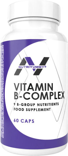 Nutriyummy Vitamin B-COMPLEX Βιταμίνη για Ενέργεια, Ενίσχυση του Ανοσοποιητικού & το Νευρικό Σύστημα 60 κάψουλες