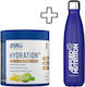 Applied Nutrition Stainless Steel Flask 500ml White & Applied Nutrition Hydration+ Complete Electrolyte & Vitamin Powder 240g Blue Raspberry Custom Bundle