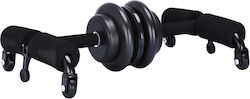 Powrx Double Multifunctional Wheel Abs Push-ups Stainless Steel Black