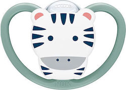 Nuk Space Orthodontic Silicone Pacifier Green With Zebra For 6-18 Months