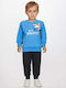 Kinder Sweatpants Set - Jogginganzug Royal Blue 2Stück Dino Mite