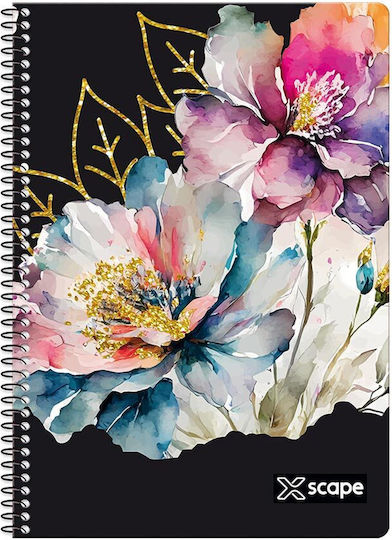 Τετράδιο Spiral Graffiti Xscape Girl B5 17χ25cm 2θ 30 Φύλλων Λουλούδι Flower 259021a