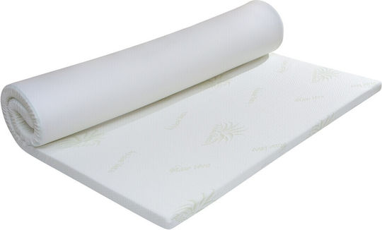 Green Future Mattress Topper Aloe Vera Single Foam Infused with Aloe & Removable Cover 90x200x5cm