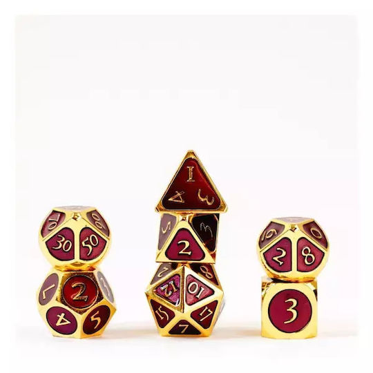 Fanroll Gold Purple Enamel 7-dice Set