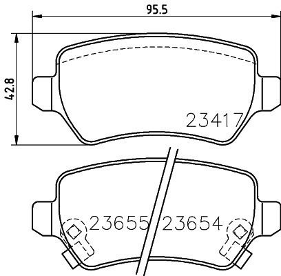 Brake Pads Rear Lucas A-g A-h Meriva-hella Pagid-1605995h
