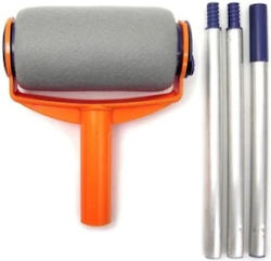 Foxmag24 Paint Roller Set Reservoir Extendable Arm 3 Accessories One-liter Container Orange Blue
