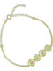 CHrysolithos Women's Bracelet Handcuffs with design Byzantine made of Gold 14K with Zircon