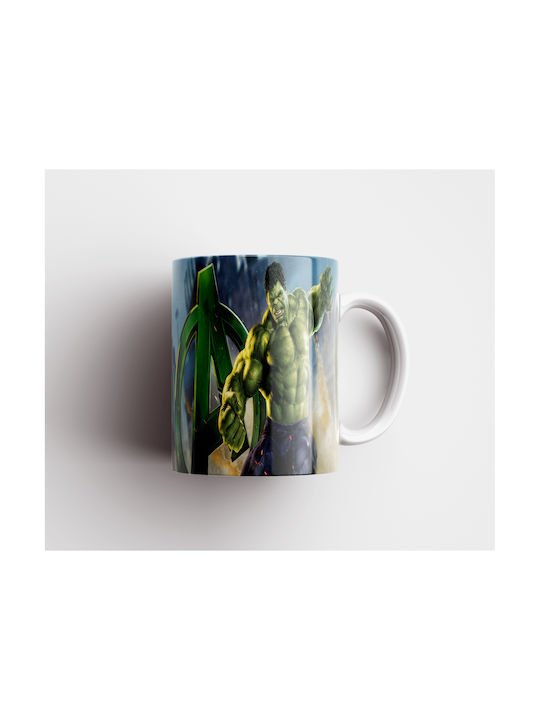 Weiße Keramik Tasse 330ml Hulk Dp4630