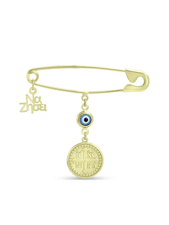 CHrysolithos Kinder Sicherheitsnadel aus Gold 9K mit Konstantinato