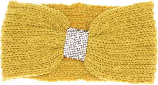 Bentita Pentru Păr Femei 100% Acrilic Buticcochet O Singură Mărime Design Cu Strasuri Galben Muștar Bnt283