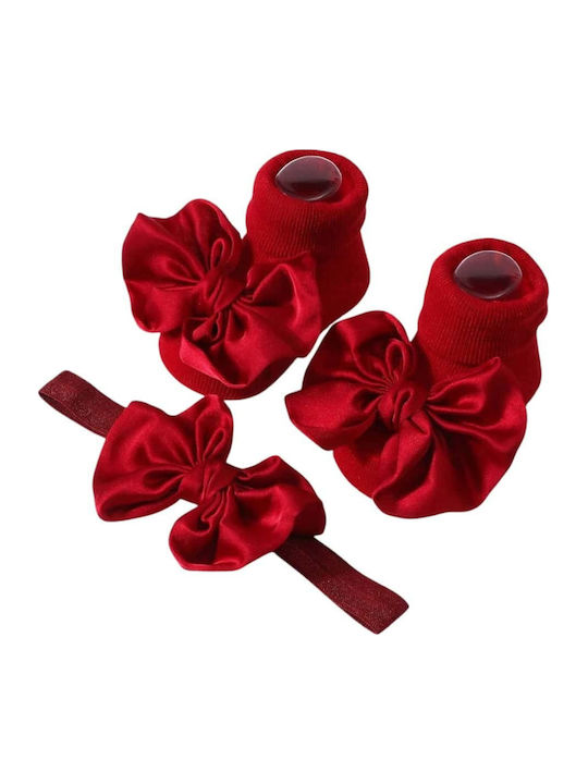 Set Official Impressive Socks Wonderful Satin Bows Matching Burgundy Ribbon