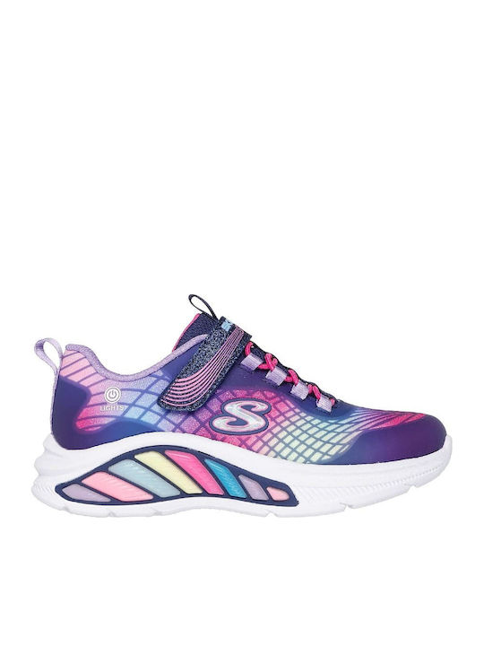 Παιδικά Sneakers με Σκρατς & Φωτάκια Μπλε