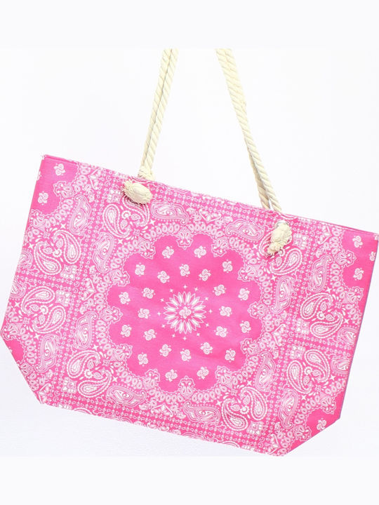ButicCochet Geantă de Plajă cu model Ethnic Fuchsia