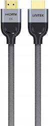 Unitek HDMI 2.1 Braided HDMI male - HDMI male 2m Μαύρο