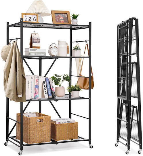 Vevor Metallic Kitchen Trolley Black