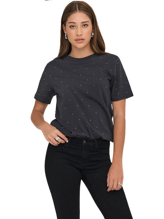 Only Дамска Блуза T-shirt Черна
