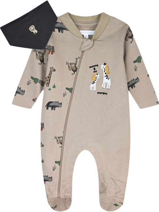 Energiers Baby Bodysuit Long-Sleeved Beige