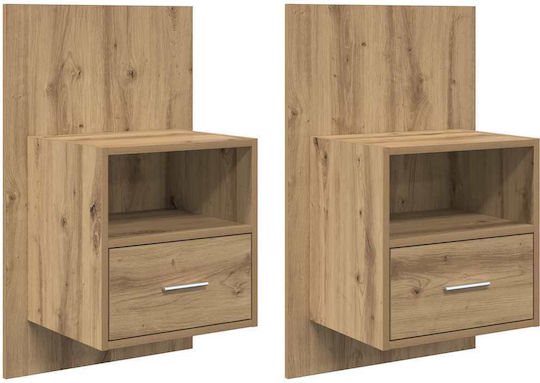 Nachttische Brown Oak 2Stück 48.5x32.5x80cm