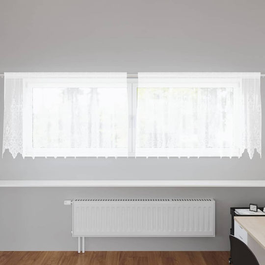 vidaXL Κουρτίνα Παραθύρου με Τρέσα Λευκή 300x120εκ.