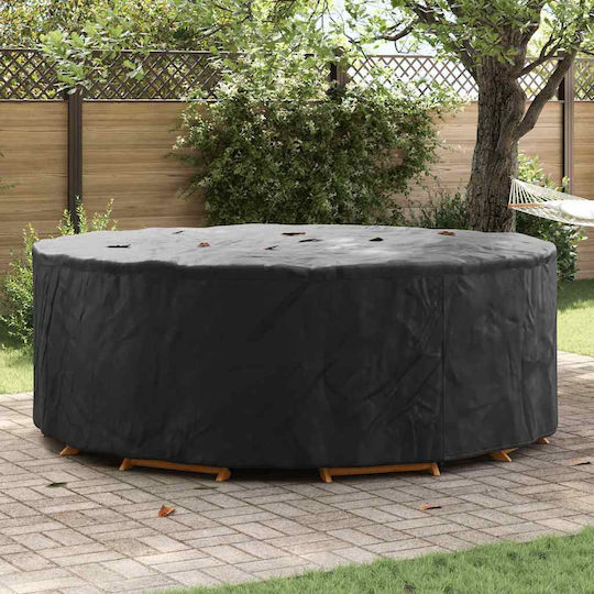 vidaXL Waterproof Dining Table Cover Black 244x244x71cm