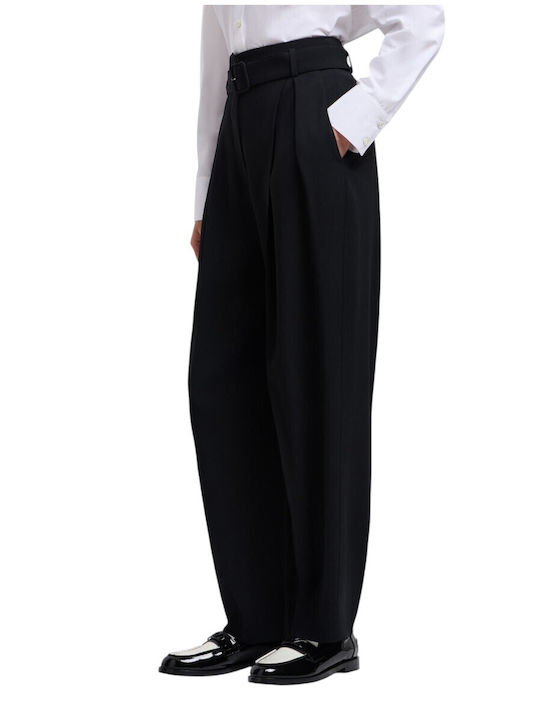 Damen Stoff Hose Schwarz
