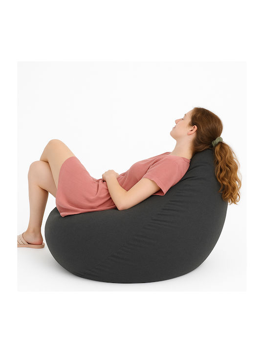 Pouf Pear Waterproof Canvas Charcoal Gray 90x90...