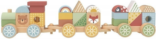 Tooky Toys Set with Train made of Wood for 3+ years+ Years