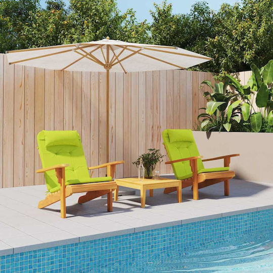 vidaXL Garden Chair Cushion with Backrest Bright Green 2pcs 58x77cm
